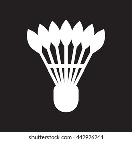 flat icon in black and white  style shuttlecock badminton 