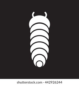 flat icon in black and white  style insect caterpillar 