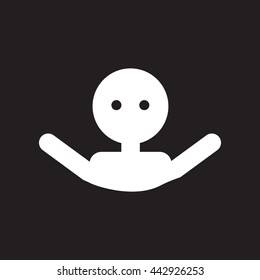 flat icon in black and white  style man swimmer  