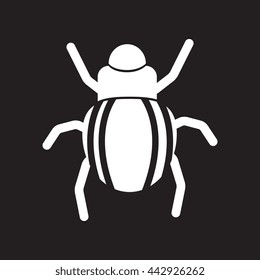 flat icon in black and white  style beetle insect   