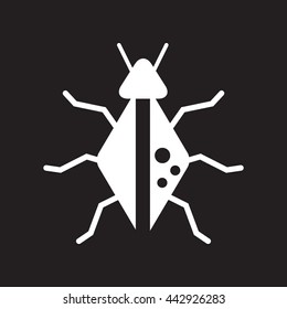 flat icon in black and white  style beetle insect   