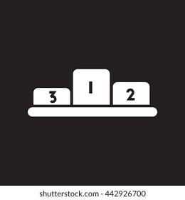 flat icon in black and white  style championship podium 
