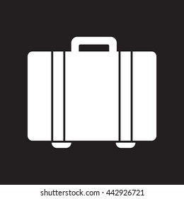 flat icon in black and white  style travel suitcase  