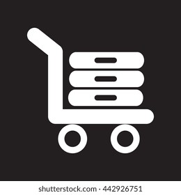 flat icon in black and white  style Luggage shipping 