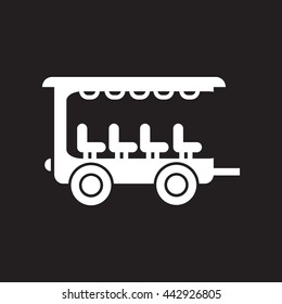 flat icon in black and white  style trailer car 