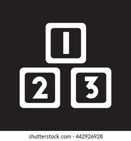 flat icon in black and white  style cubes toys