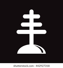 flat icon in black and white  style antenna 