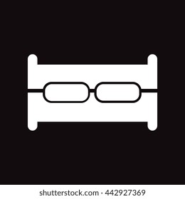 flat icon in black and white  style sofa 