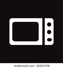 flat icon in black and white  style microwave 