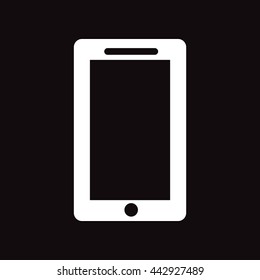 flat icon in black and white  style mobile phone 