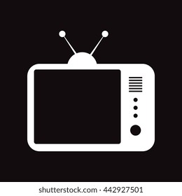 flat icon in black and white  style TV 