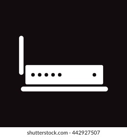 flat icon in black and white  style Wi-Fi router 