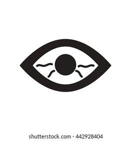 flat icon in black and white  style eye problems