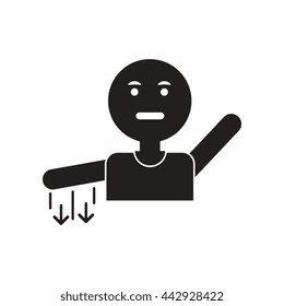flat icon in black and white  style numb hand