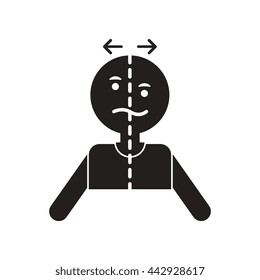 flat icon in black and white  style attack stroke face 