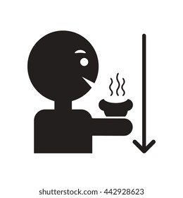 flat icon in black and white  style man drinking hot