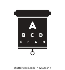 flat icon in black and white  style eyesight check 