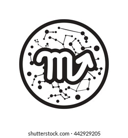 flat icon in black and white  style Zodiac signs Scorpio 
