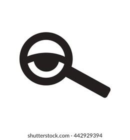 flat icon in black and white  style eyesight check