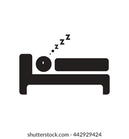 flat icon in black and white  style man sleeps