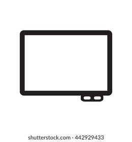 Flat Icon In Black And White  Style Interactive Whiteboard 