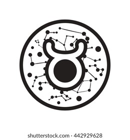 flat icon in black and white  style zodiac sign Taurus  