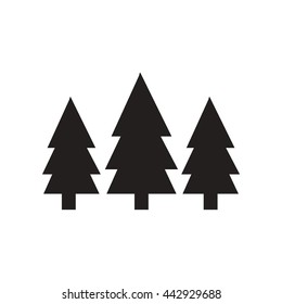 flat icon in black and white  style Fir Trees  