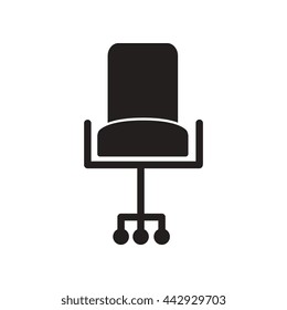 flat icon in black and white  style office chair 