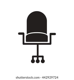 flat icon in black and white  style office chair 