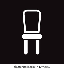 flat icon in black and white  style chair 