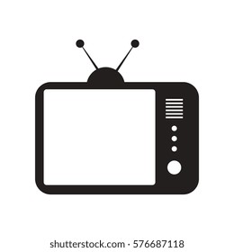 flat icon in black and white  style TV 