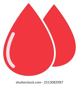 Flat icon blood drop isolated on white background.