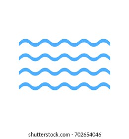 Flat icon blue wave isolated on white background. Vector illustration.