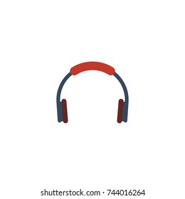 Flat Icon Bluetooth Headphone Element. Vector Illustration Of Flat Icon Earphone Isolated On Clean Background. Can Be Used As Bluetooth, Headphone And Earphone Symbols.