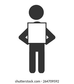 Flat icon with board like space for text isolated on white background