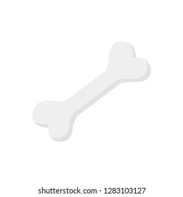 Flat icon bone isolated on white background. Vector illustration.