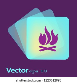 Flat icon. Bonfire.