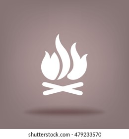 Flat icon. Bonfire.