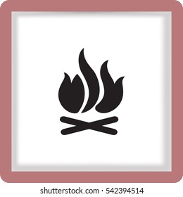 Flat icon. Bonfire.