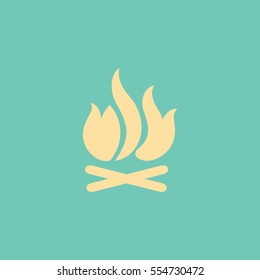 Flat icon. Bonfire.