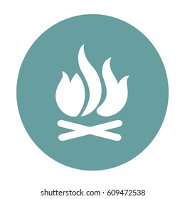 Flat icon. Bonfire.