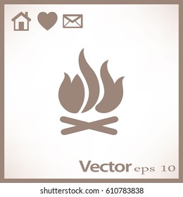 Flaches Symbol. Bonfire.