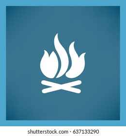 Flat icon. Bonfire.
