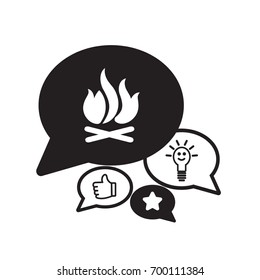 Flat icon. Bonfire.