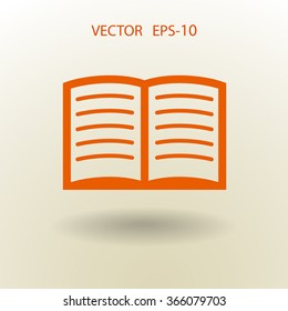 Flat icon of book