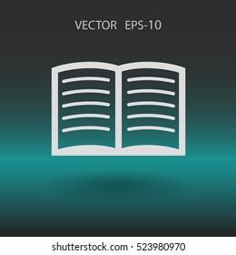 Flat icon of book. vector illustration