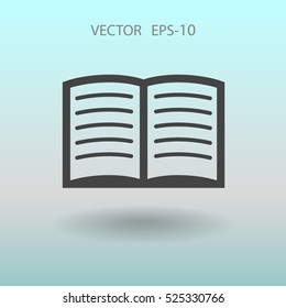 Flat icon of book. vector illustration