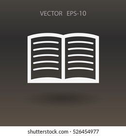 Flat icon of book. vector illustration