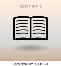 Flat icon of book. vector illustration