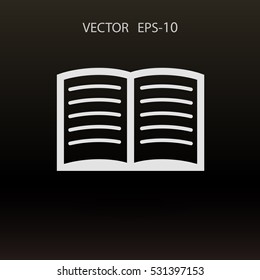 Icono plano del libro. ilustración vectorial